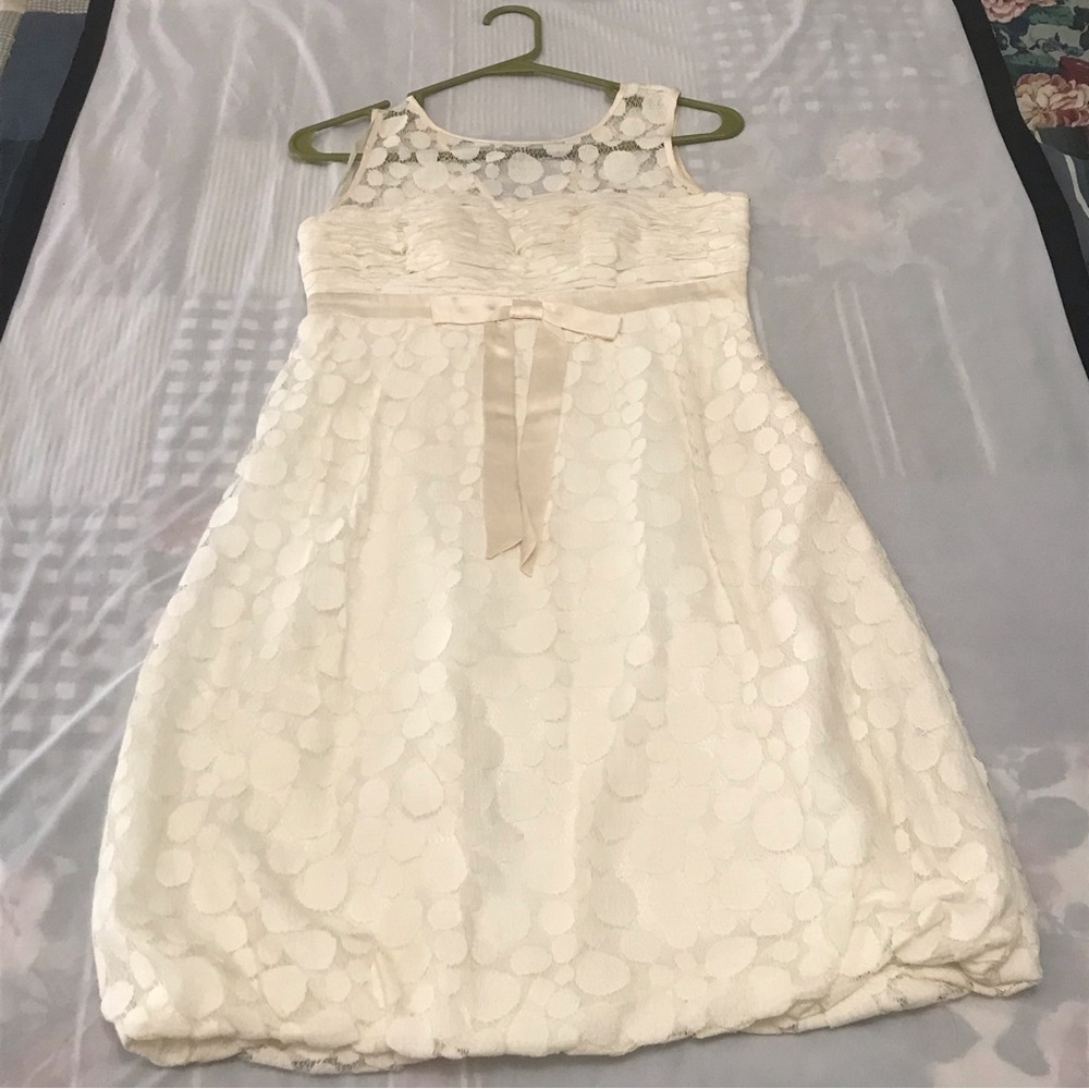 Sue Wong Cream Dotted Bubble Dress size 2
